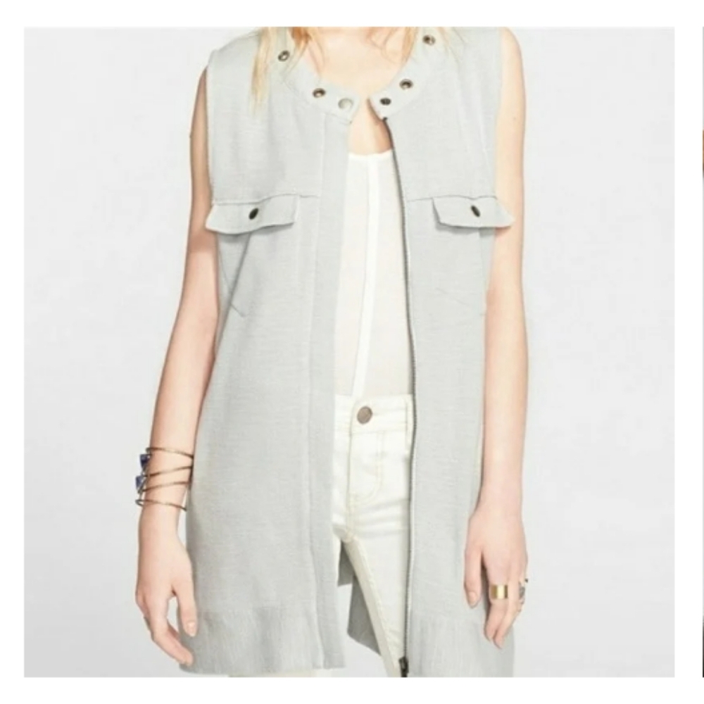 Free People Light Gray Knit Top